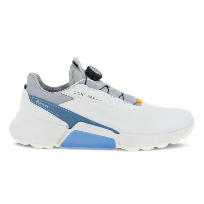 ECCO Men's Biom H4 GORE-TEX BOA Golf Shoe - WHITE / RETRO BLUE