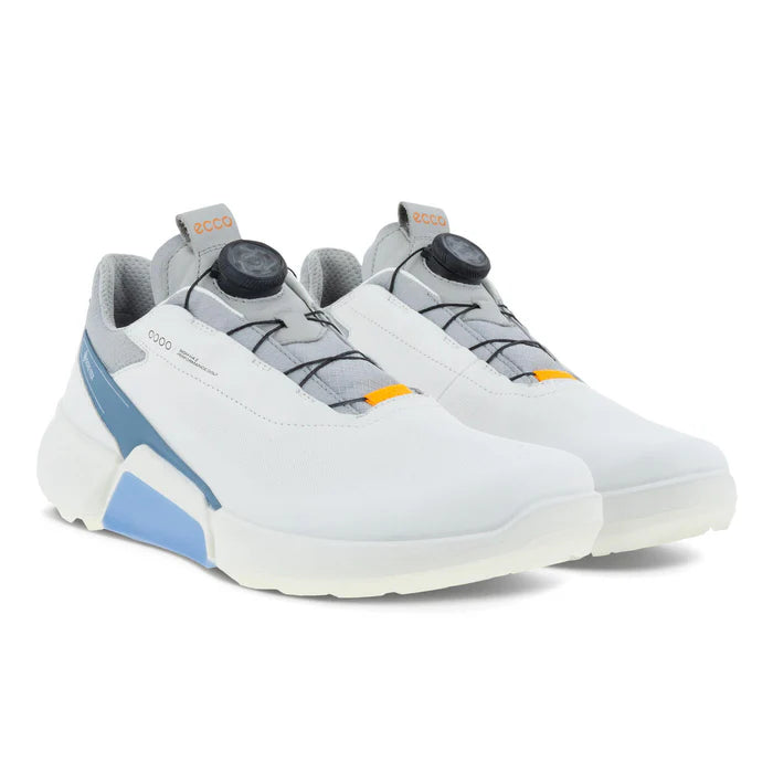 ECCO Men's Biom H4 GORE-TEX BOA Golf Shoe - WHITE / RETRO BLUE