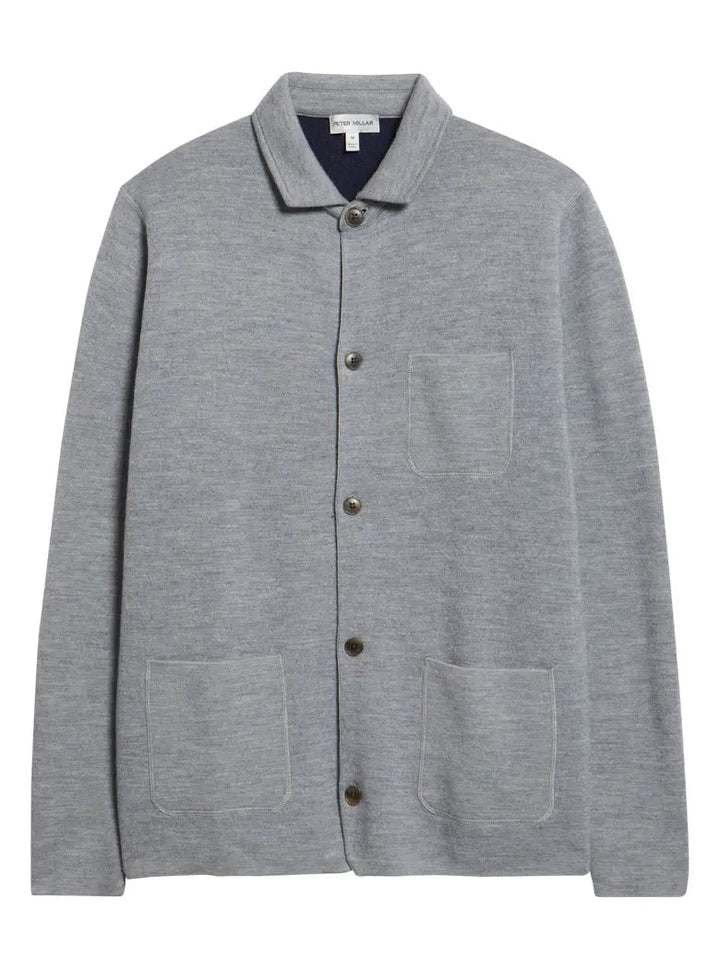 Peter Millar Men's Classic Fit Carson Sweater Chore Coat - GALE GREY