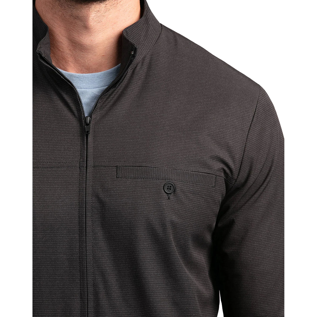 TRAVIS MATHEW MEN'S MIC CHECK FULL ZIP JACKET - BLACK