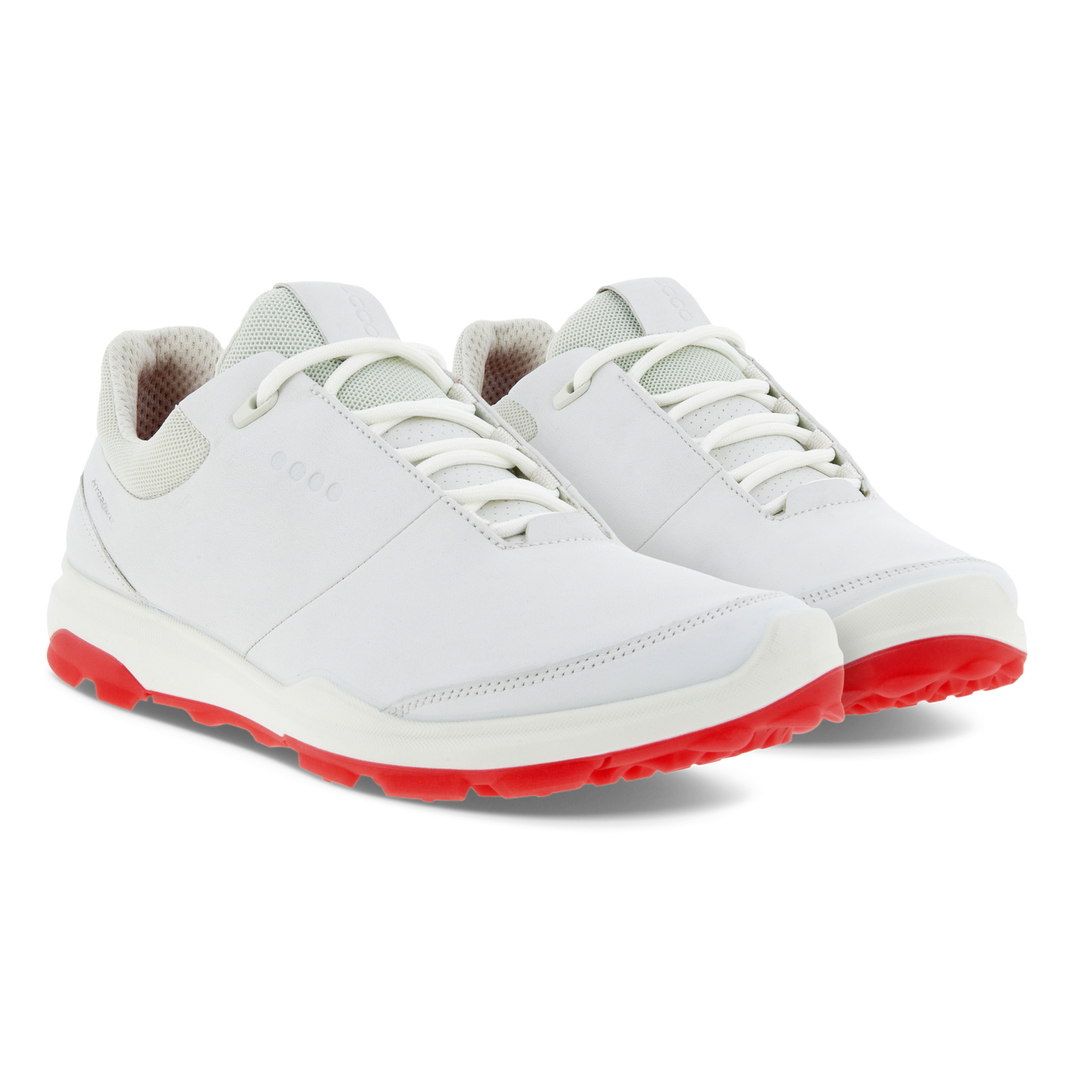 Ecco Womens Golf Biom Hybrid 3 Shoes - WHITE/HIBISCUS