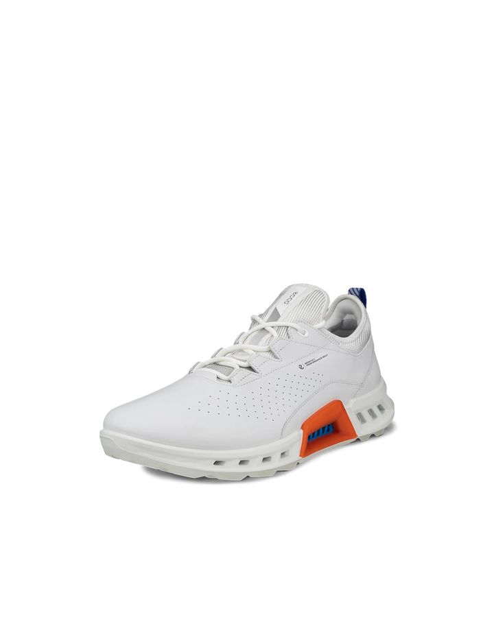 ECCO Men's Biom C4 Leather GORE-TEX Golf Shoes - WHITE / MAZARINE BLUE