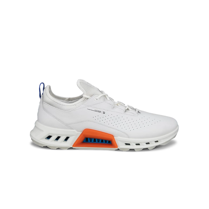 ECCO Men's Biom C4 Leather GORE-TEX Golf Shoes - WHITE / MAZARINE BLUE