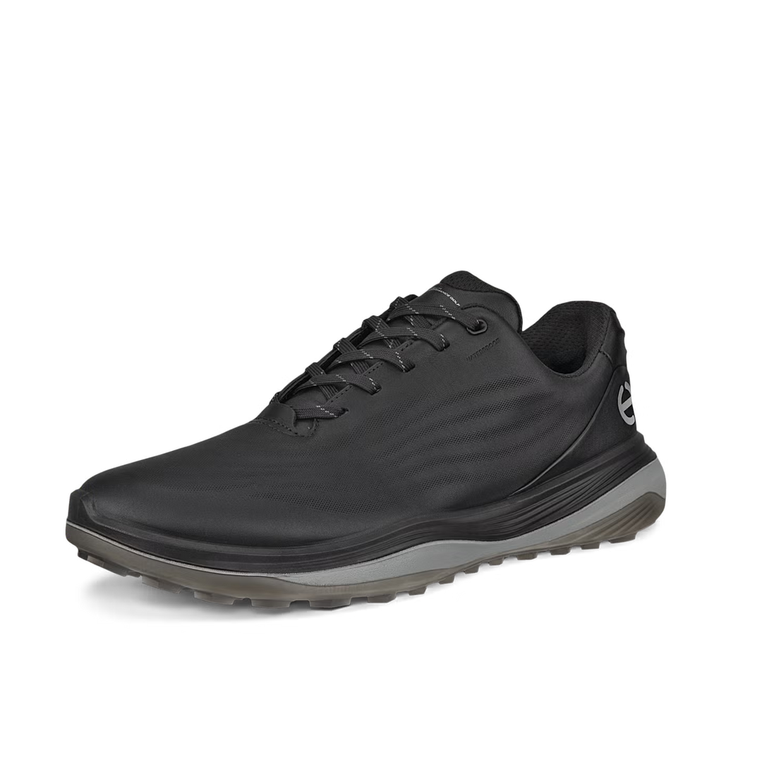 ECCO Men's LT1 Hybrid Leather Waterproof Golf Shoes - BLACK