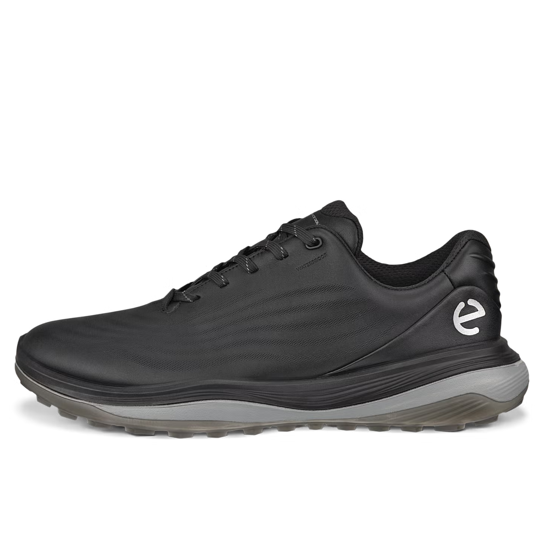 ECCO Men's LT1 Hybrid Leather Waterproof Golf Shoes - BLACK