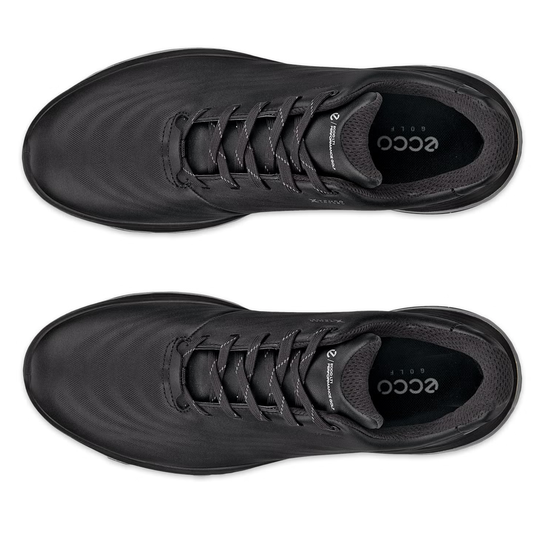ECCO Men's LT1 Hybrid Leather Waterproof Golf Shoes - BLACK