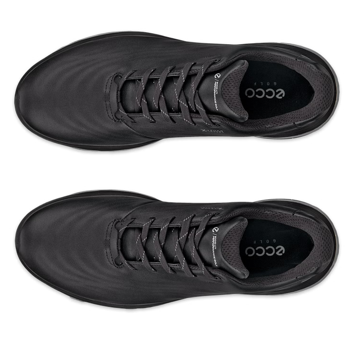 ECCO Men's LT1 Hybrid Leather Waterproof Golf Shoes - BLACK
