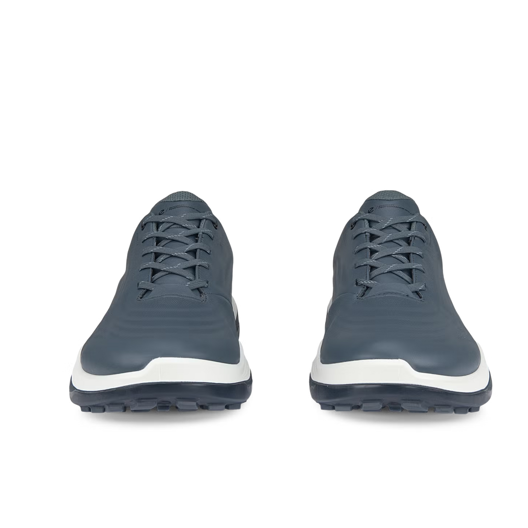 ECCO Men's LT1 Leather Waterproof Golf Shoes- - NAVY / WHITE