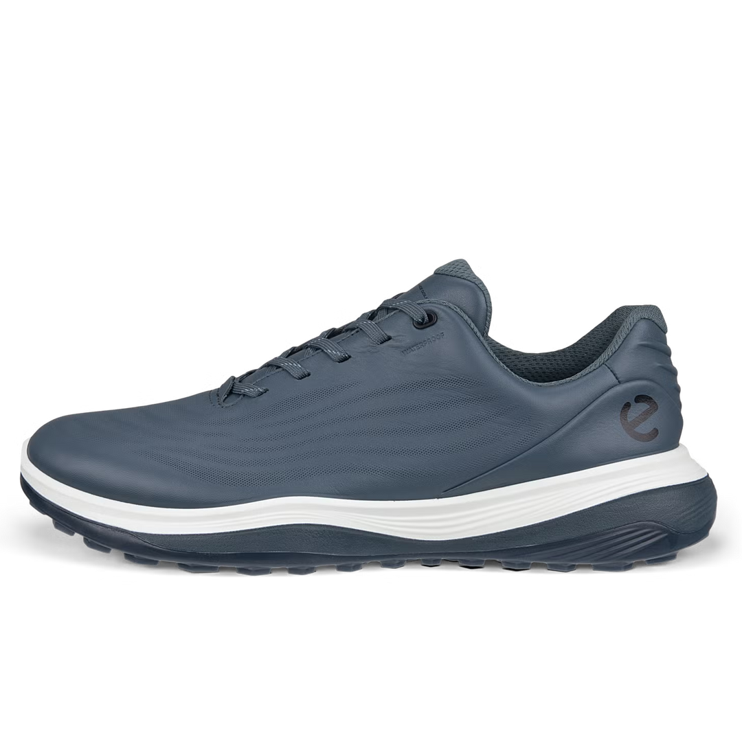 ECCO Men's LT1 Leather Waterproof Golf Shoes- - NAVY / WHITE