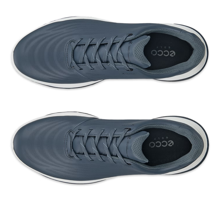 ECCO Men's LT1 Leather Waterproof Golf Shoes- - NAVY / WHITE