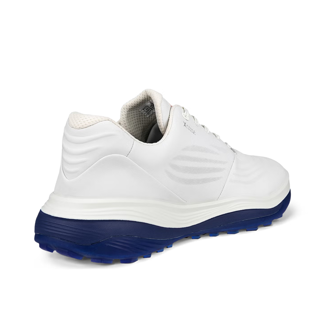 ECCO Men's LT1 Hybrid Leather Waterproof Golf Shoes - WHITE / BLUE