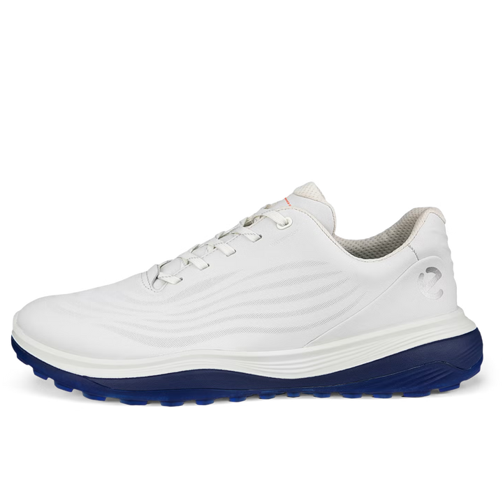 ECCO Men's LT1 Hybrid Leather Waterproof Golf Shoes - WHITE / BLUE