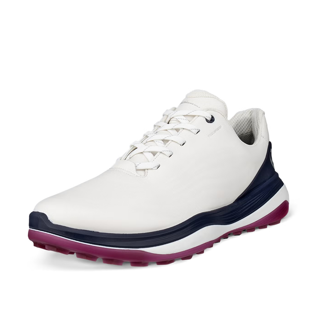 ECCO Men's LT1 Leather Waterproof Golf Shoes - WHITE