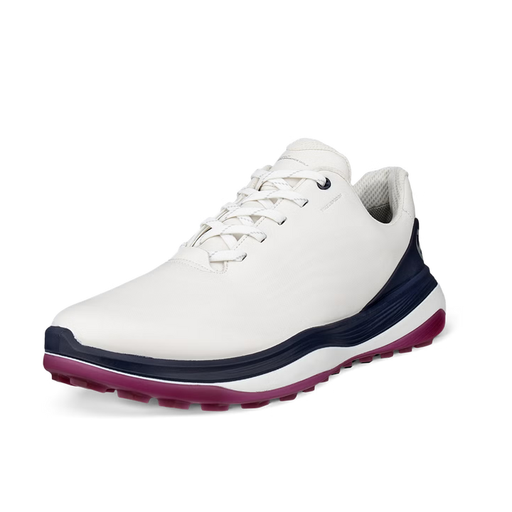 ECCO Men's LT1 Leather Waterproof Golf Shoes - WHITE