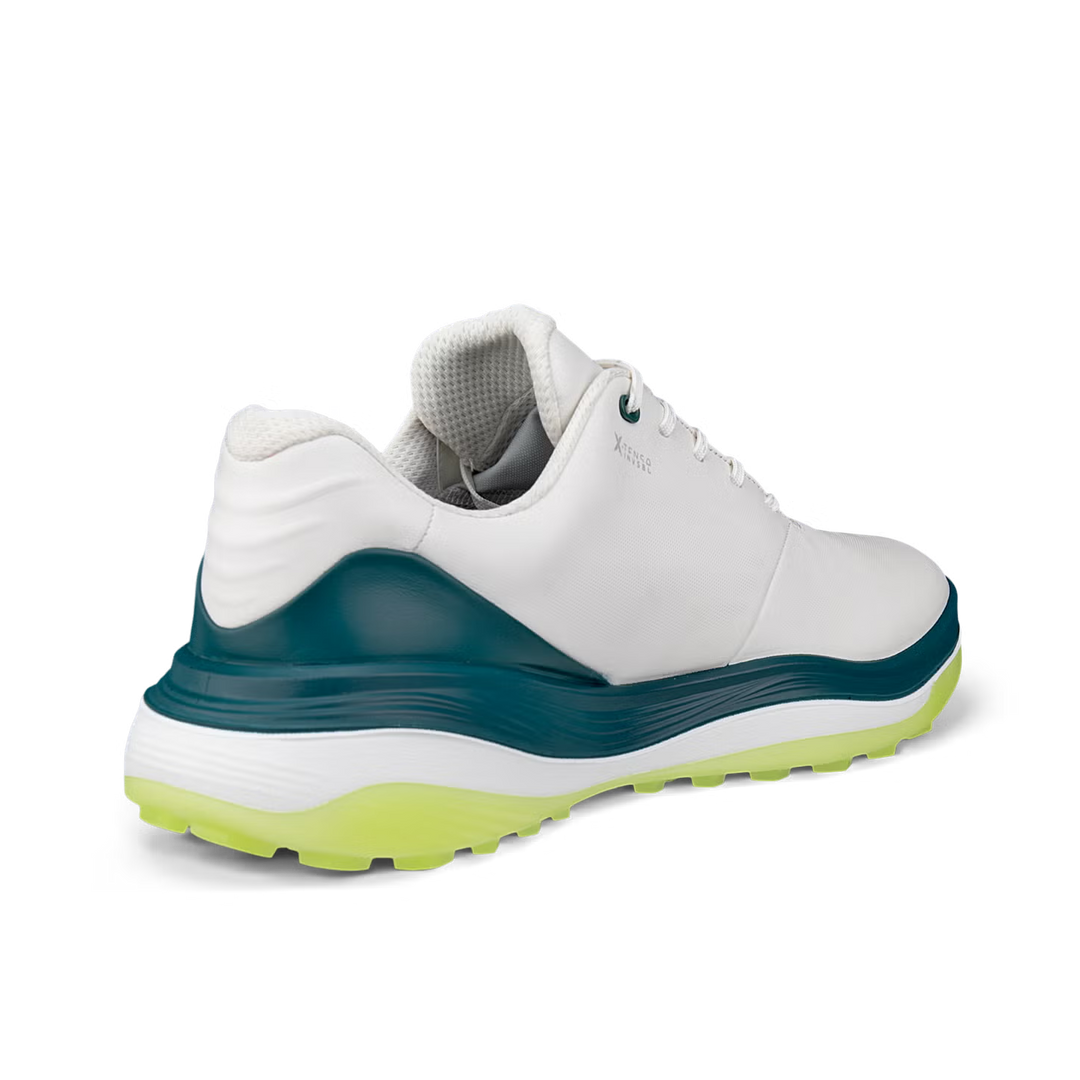 ECCO Men's LT1 Leather Waterproof Golf Shoes - WHITE / BAYGREEN