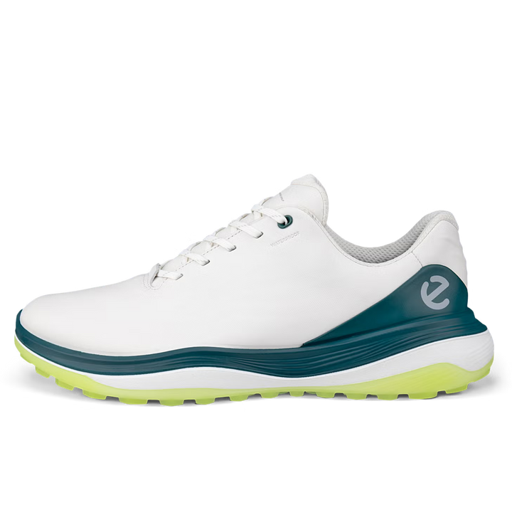 ECCO Men's LT1 Leather Waterproof Golf Shoes - WHITE / BAYGREEN