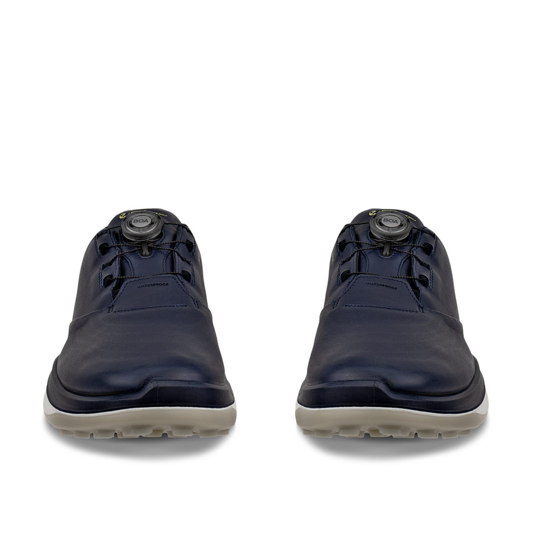 ECCO Men's LT1 BOA Hybrid Leather Waterproof Golf Shoes - MARINE
