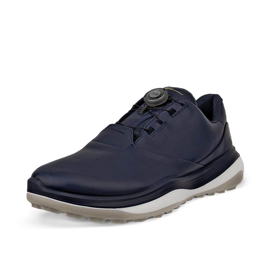 ECCO Men's LT1 BOA Hybrid Leather Waterproof Golf Shoes - MARINE