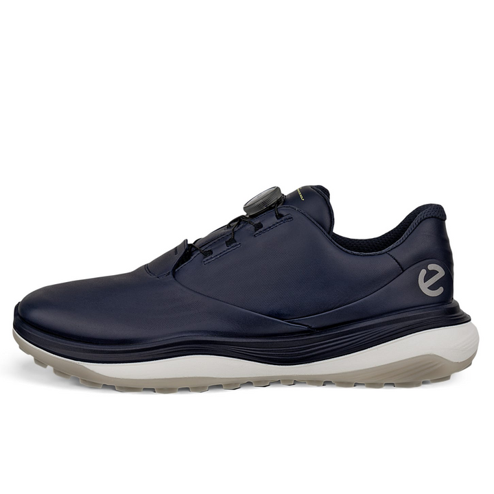 ECCO Men's LT1 BOA Hybrid Leather Waterproof Golf Shoes - MARINE