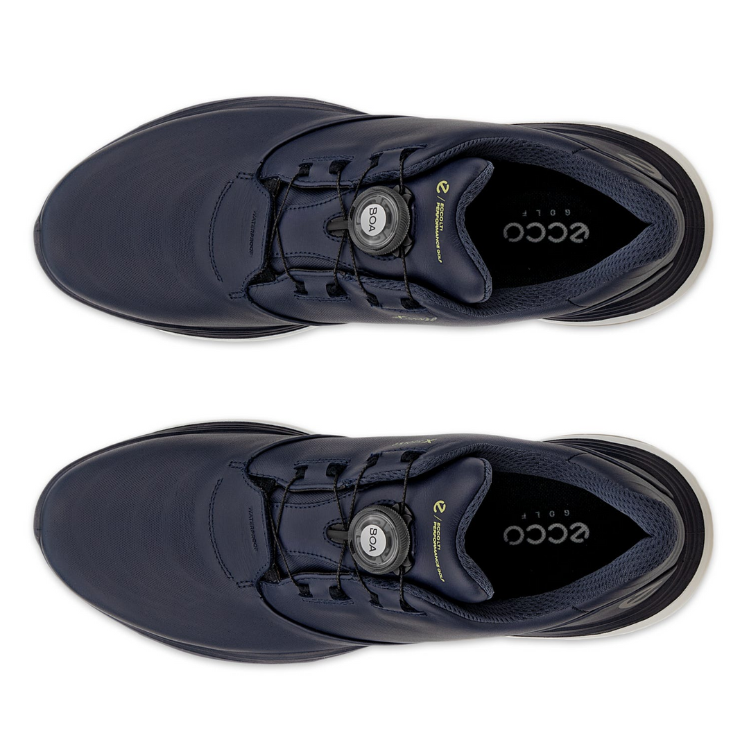ECCO Men's LT1 BOA Hybrid Leather Waterproof Golf Shoes - MARINE