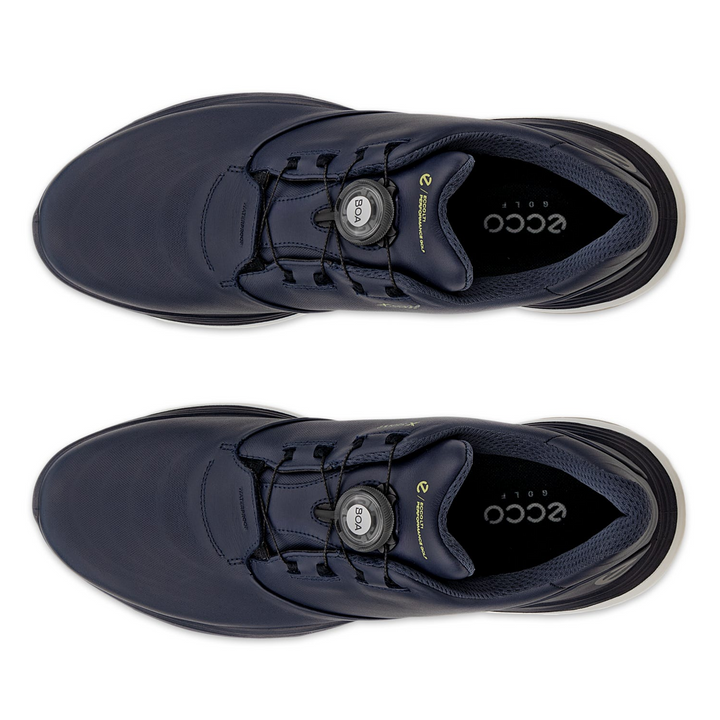 ECCO Men's LT1 BOA Hybrid Leather Waterproof Golf Shoes - MARINE