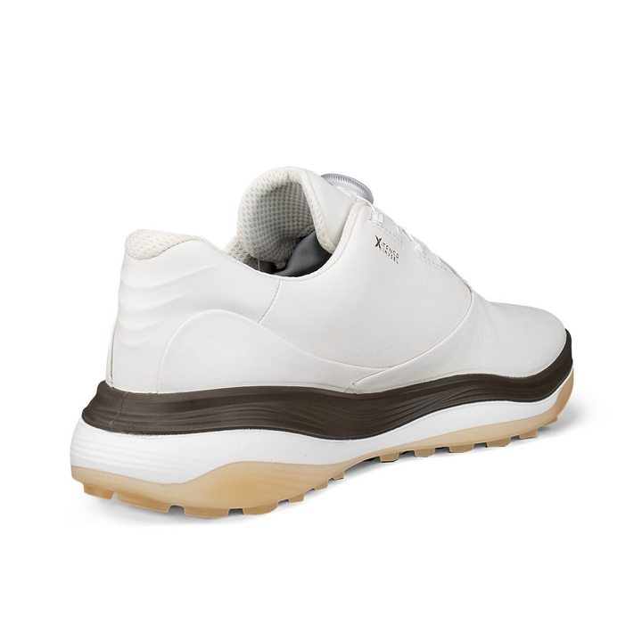 ECCO Men's LT1 BOA Hybrid Leather Waterproof Golf Shoes - WHITE / TARMAC
