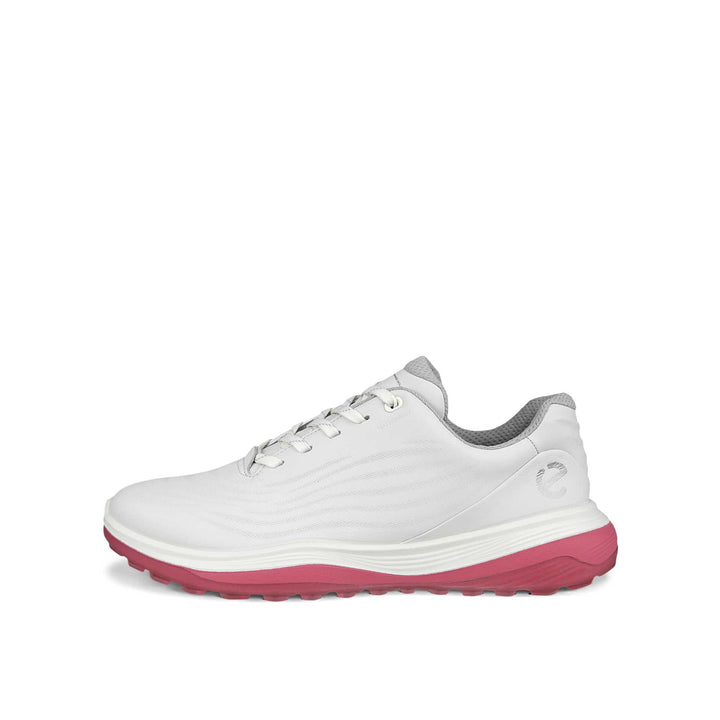 ECCO Women's Golf Lt1 Leather Waterproof Golf Shoe - WHITE / BUBBLEGUM