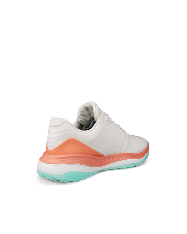 ECCO Women's Golf Ltd1 Waterproof Leather Golf Shoe - WHITE / ORANGE
