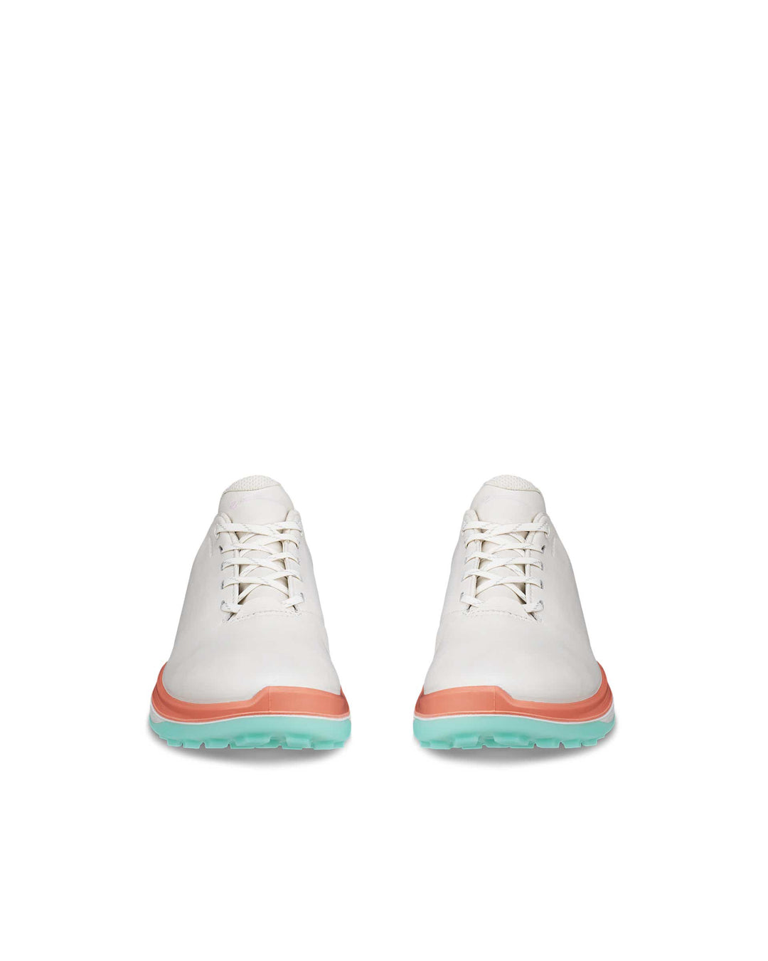 ECCO Women's Golf Ltd1 Waterproof Leather Golf Shoe - WHITE / ORANGE