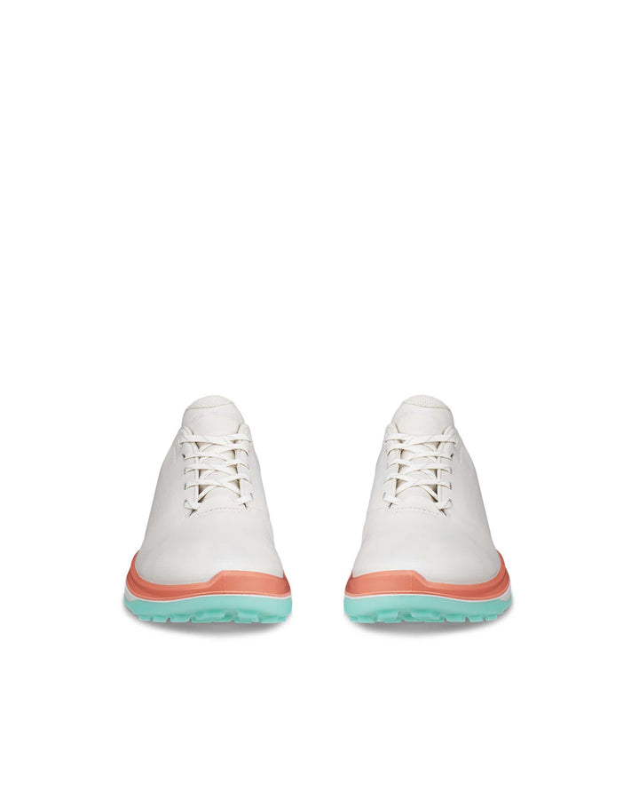 ECCO Women's Golf Ltd1 Waterproof Leather Golf Shoe - WHITE / ORANGE