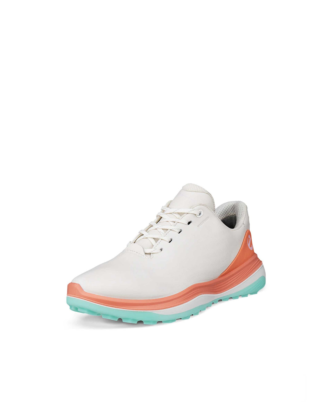 ECCO Women's Golf Ltd1 Waterproof Leather Golf Shoe - WHITE / ORANGE