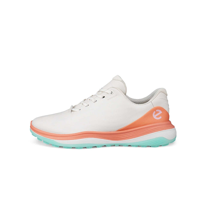 ECCO Women's Golf Ltd1 Waterproof Leather Golf Shoe - WHITE / ORANGE
