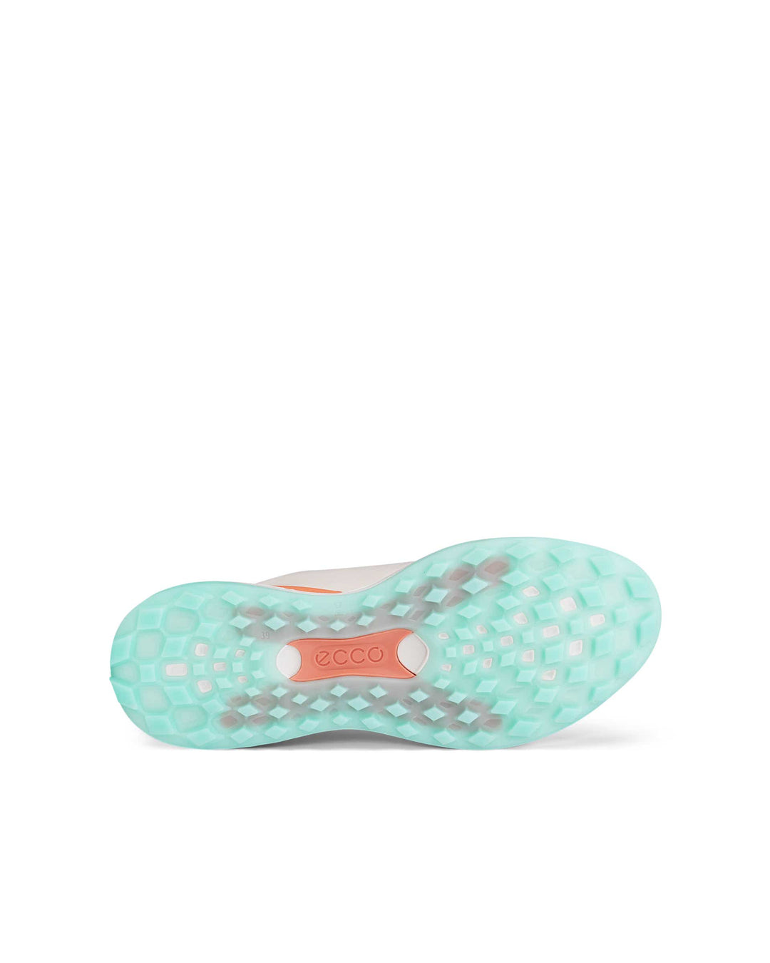ECCO Women's Golf Ltd1 Waterproof Leather Golf Shoe - WHITE / ORANGE