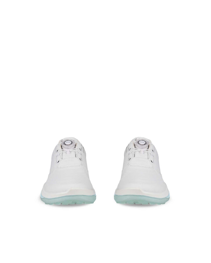 ECCO Women's Golf Lt1 Boa Leather Waterproof Golf Shoe - WHITE / MINT GREEN