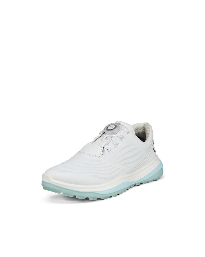 ECCO Women's Golf Lt1 Boa Leather Waterproof Golf Shoe - WHITE / MINT GREEN