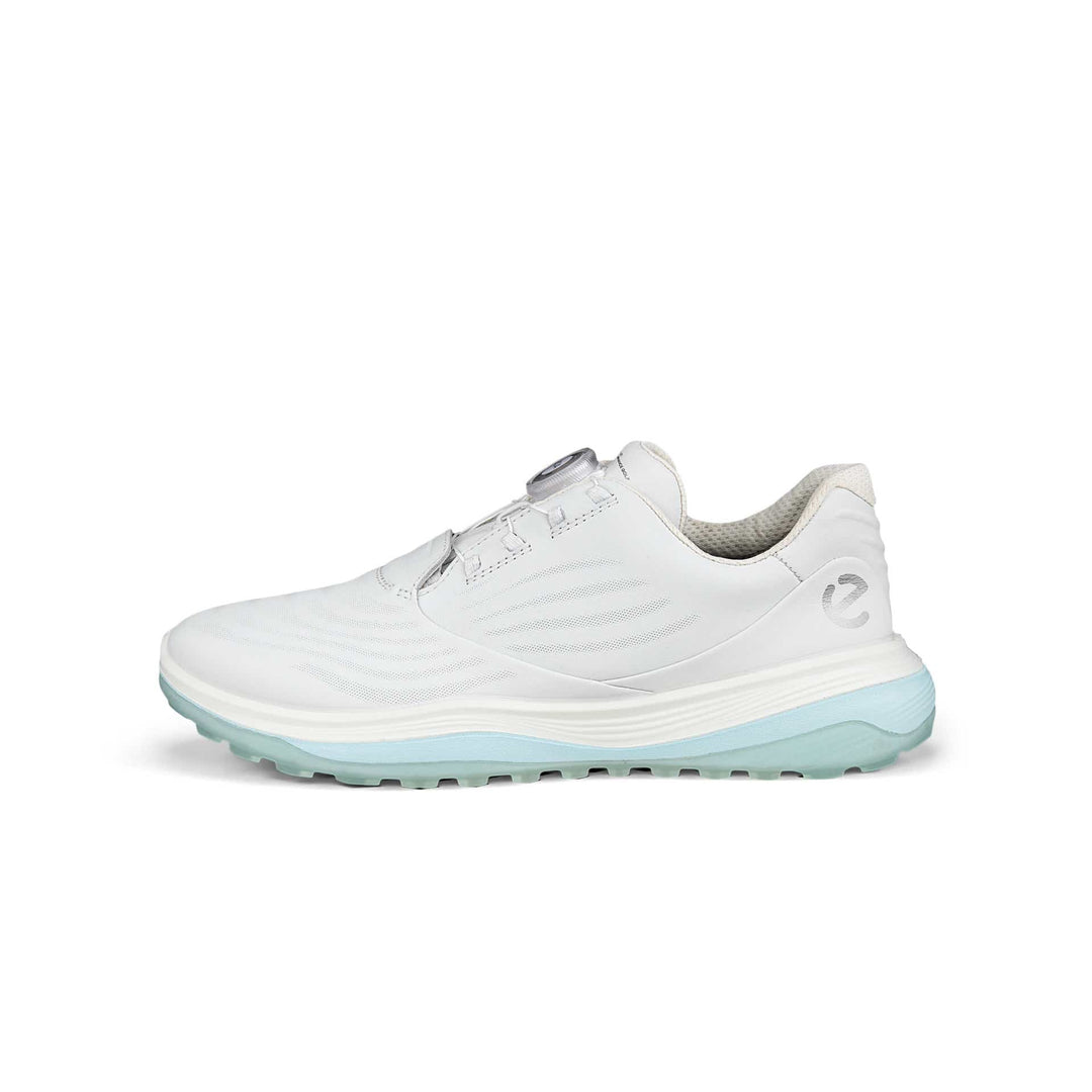 ECCO Women's Golf Lt1 Boa Leather Waterproof Golf Shoe - WHITE / MINT GREEN