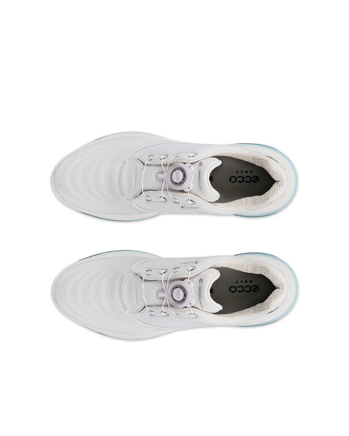 ECCO Women's Golf Lt1 Boa Leather Waterproof Golf Shoe - WHITE / MINT GREEN