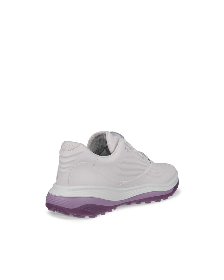 ECCO Women's Golf Lt1 Boa Leather Waterproof Golf Shoe - WHITE / PINK