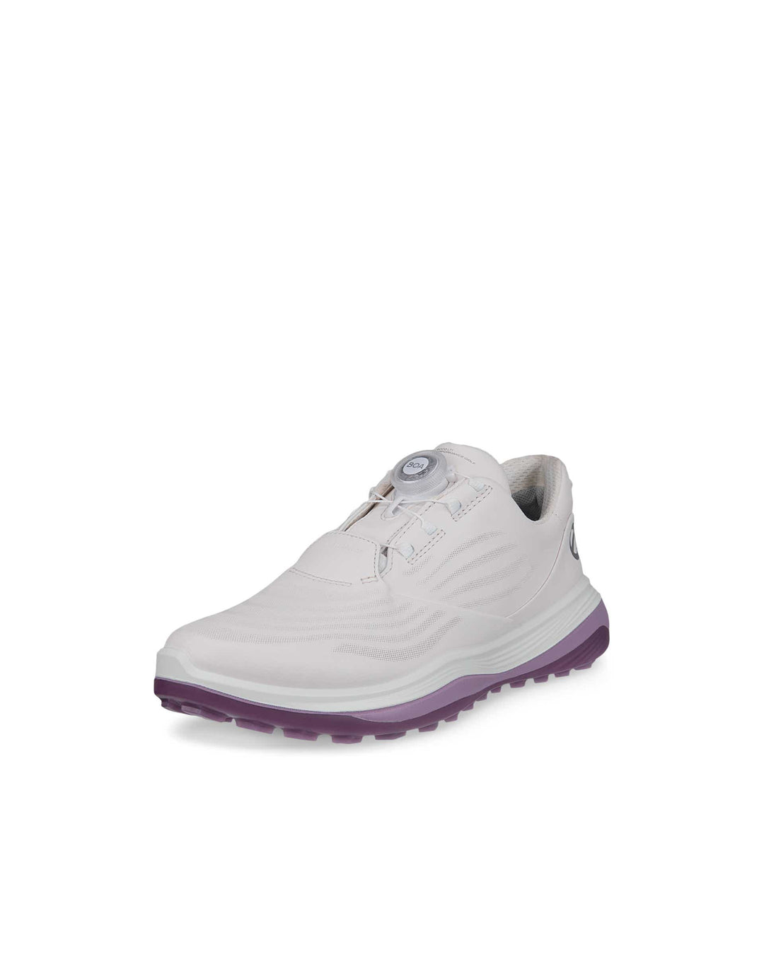 ECCO Women's Golf Lt1 Boa Leather Waterproof Golf Shoe - WHITE / PINK