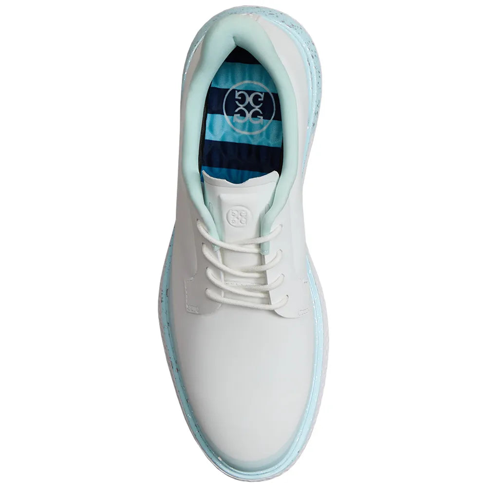 G/FORE WOMEN'S GALLIVAN2R TUXEDO STRIPE KILTIE STIPPLED GOLF SHOE - SNOW / DAYBREAK