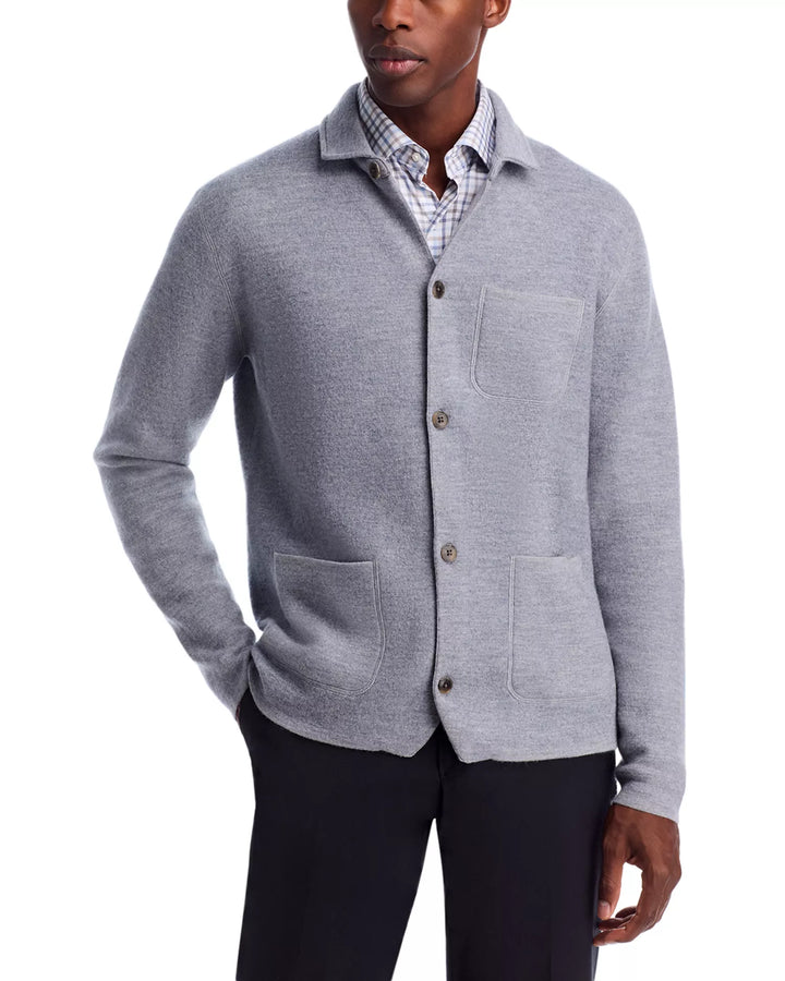 Peter Millar Men's Classic Fit Carson Sweater Chore Coat - GALE GREY