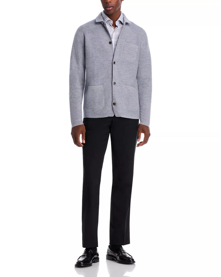 Peter Millar Men's Classic Fit Carson Sweater Chore Coat - GALE GREY