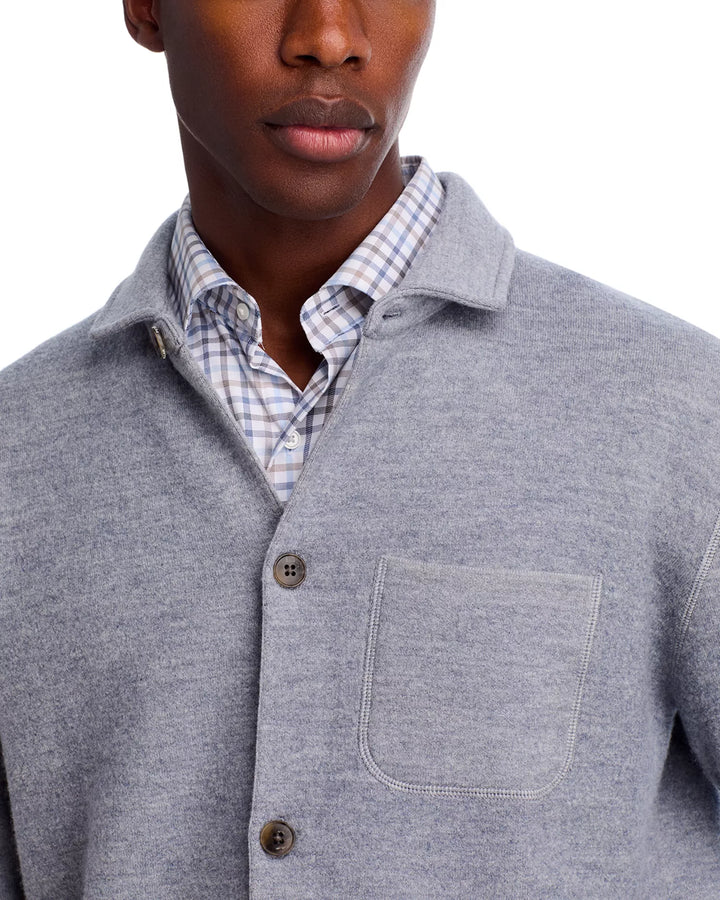 Peter Millar Men's Classic Fit Carson Sweater Chore Coat - GALE GREY