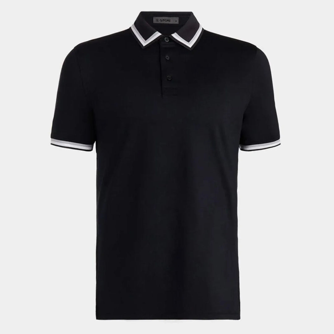 G/FORE MEN'S TUX TECH JERSEY BANDED SLEEVE POLO - ONYX