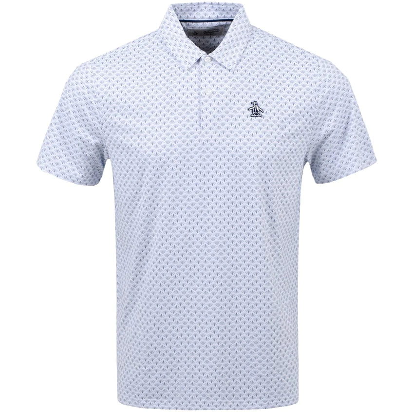 Original Penguin Mens Retro Geo Print Golf Polo - BRIGHT WHITE - Golf Anything Canada