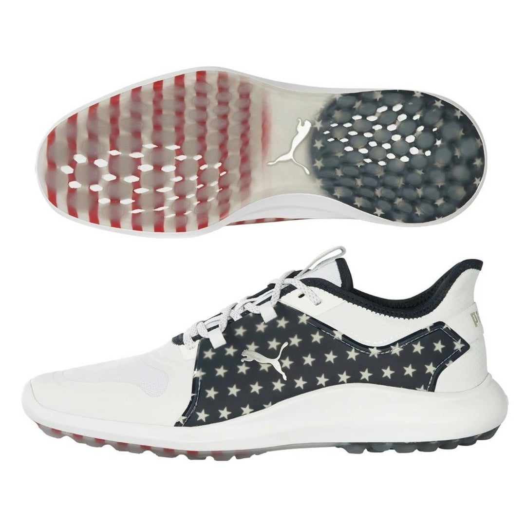 Puma Men's TOUR Ignite Fasten8 Stars & Stripes Golf Shoes (Limited Edition) - WHITE / NAVY / RED