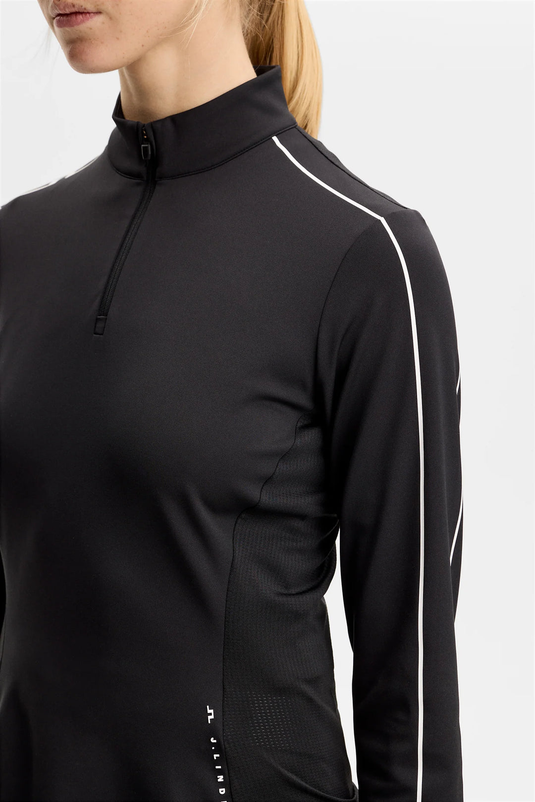 J.Lindeberg Women's Adiola Quarter Zip Mid Layer - BLACK
