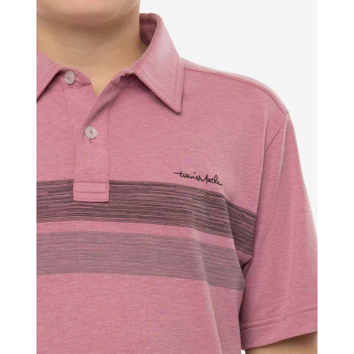 TRAVIS MATHEW YOUTH KING OF CABO POLO - HEATHER EARTH RED