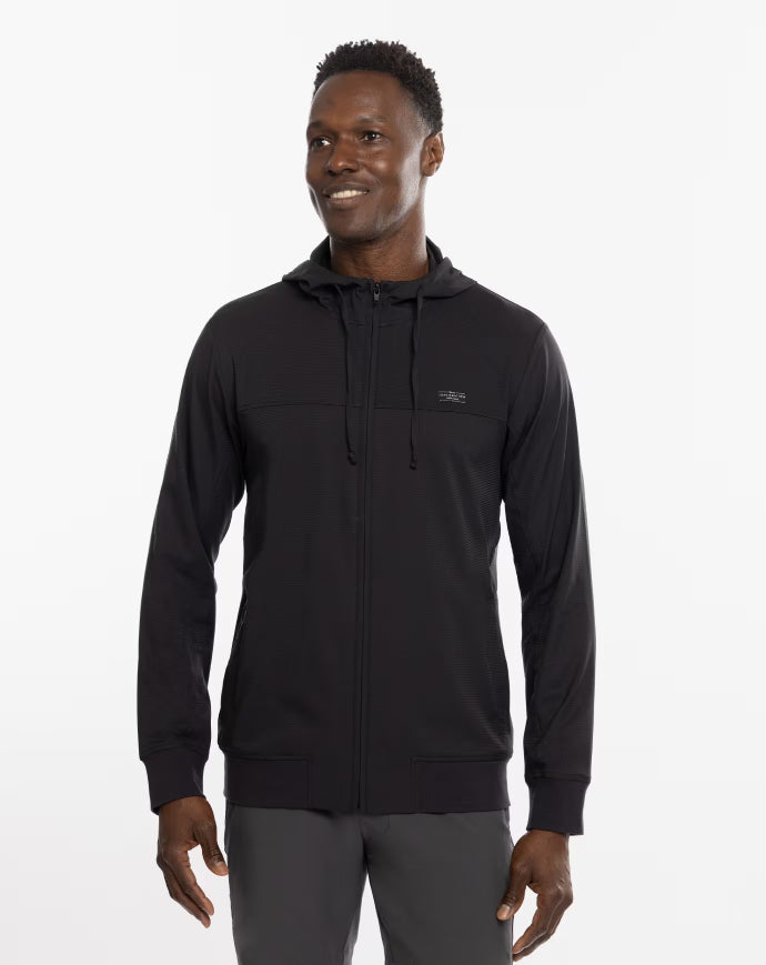 TRAVIS MATHEW MEN'S WANDERLUST FULL ZIP HOODIE - BLACK