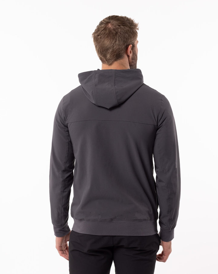 TRAVIS MATHEW MEN'S WANDERLUST FULL ZIP HOODIE - GREY PINSTRIPE